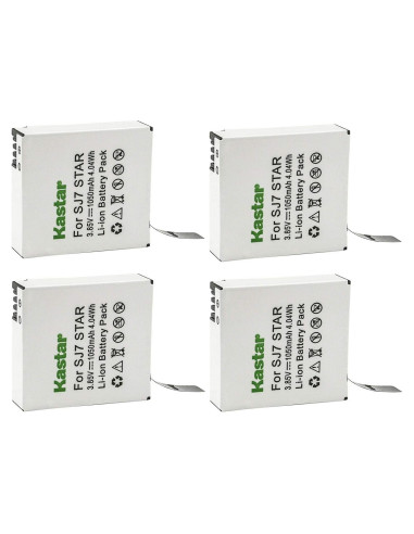 Kastar Paquete de 4 Baterías Litio-Ion para SJCAM SJ7 Star