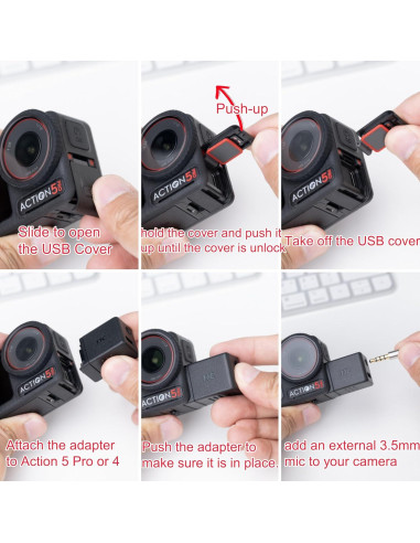 Adaptador de Micrófono JJC para DJI Osmo Action 5 Pro/4