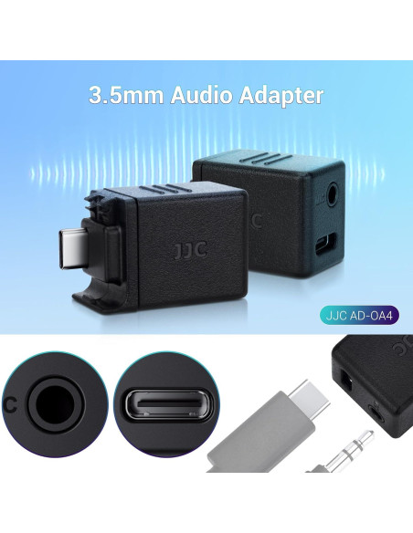 Adaptador de Micrófono JJC para DJI Osmo Action 5 Pro/4