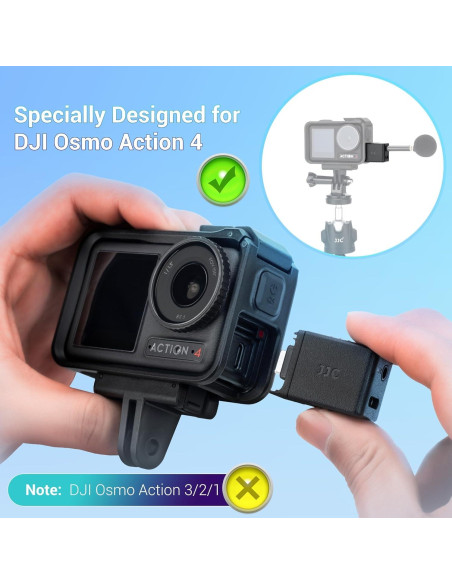 Adaptador de Micrófono JJC para DJI Osmo Action 5 Pro/4