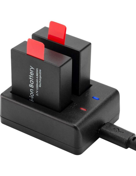 Paquete de 5 Baterías Recargables 1350mAh + Cargador USB GeeKam