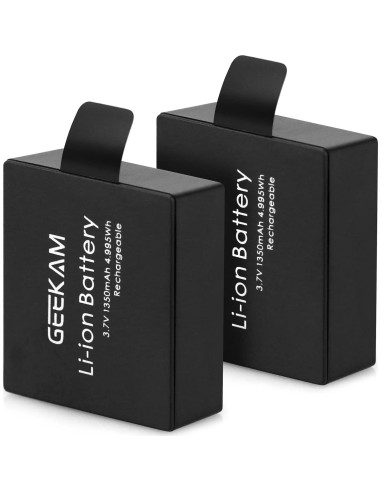 Paquete de 5 Baterías Recargables 1350mAh + Cargador USB GeeKam