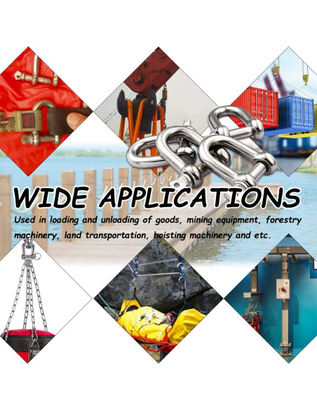 Grillete en D de acero inoxidable 304 4mm 8 piezas alta resistencia