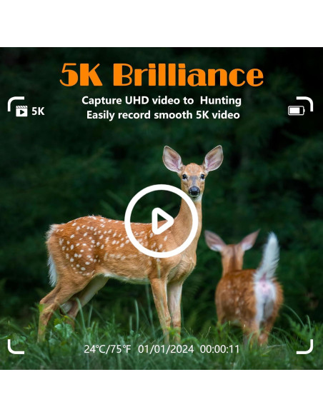 Cámara de Sendero Lantoocam 5K con Visión Nocturna y Wi-Fi