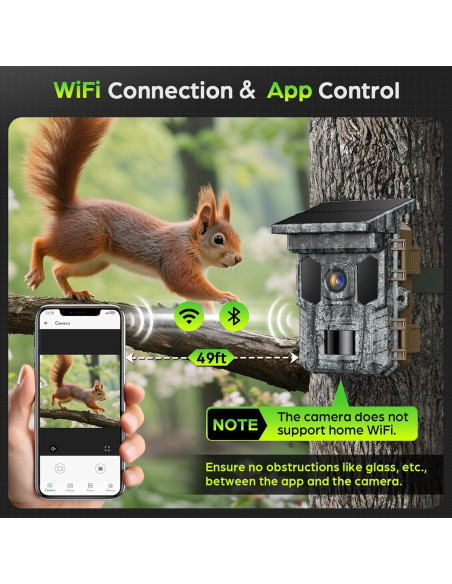 Cámara de sendero solar VIDVIS 4K 64MP visión nocturna IP66