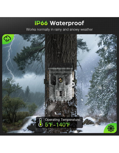 Cámara de sendero solar VIDVIS 4K 64MP visión nocturna IP66