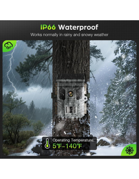 Cámara de sendero solar VIDVIS 4K 64MP visión nocturna IP66
