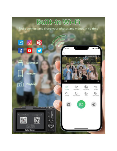 Cámara Digital Lacegre 5K 75MP con WiFi y Pantalla 3"