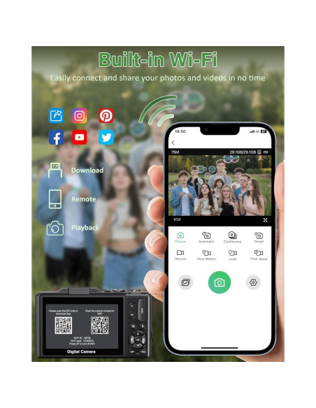Cámara Digital Lacegre 5K 75MP con WiFi y Pantalla 3"