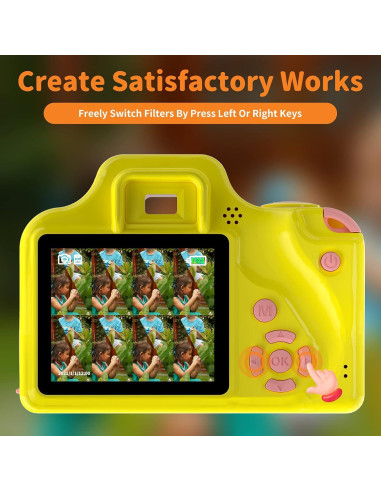 Cámara Digital para Niños Ourlife 12MP Rosa con Música MP3