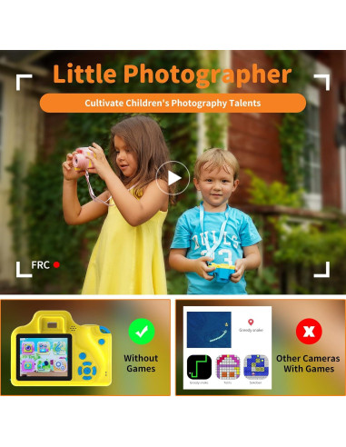 Cámara Digital para Niños Ourlife 12MP Rosa con Música MP3