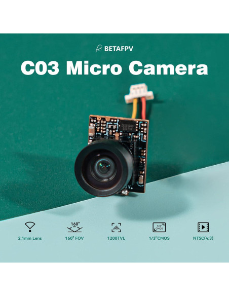 Cámara FPV Micro BETAFPV C03 1200TVL WDR 1/3" 2.1mm 160