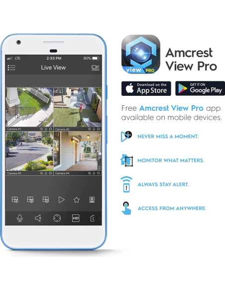 Cámara IP PoE Amcrest UltraHD 4K 8MP Visión Nocturna 15m