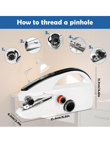 Máquina de Coser de Mano VividLife Mini Doble Velocidad 390g