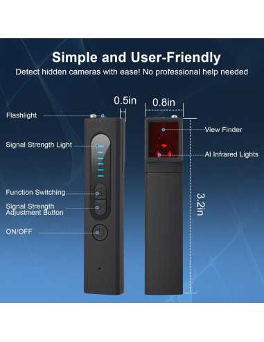 Detector de cámaras ocultas y GPS Bagandcute X13, 30H uso