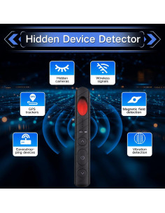 Detector de cámaras ocultas AiLuce portátil 5 niveles sensibilidad 2