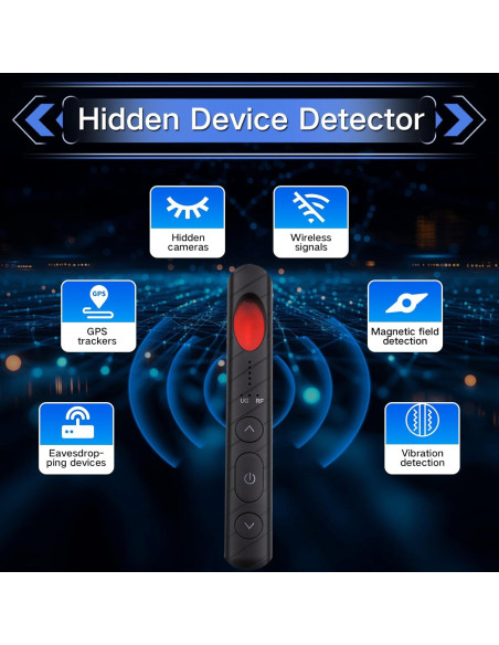 Detector de cámaras ocultas AiLuce portátil 5 niveles sensibilidad