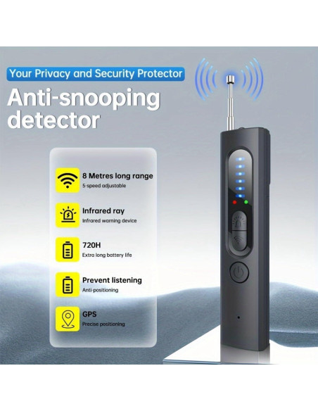Detector de Cámaras Ocultas Hypefinity, 5 Niveles de Sensibilidad