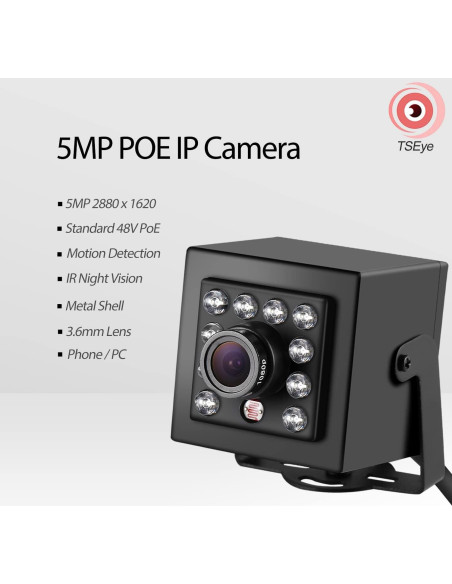Cámara de Seguridad PoE 5MP REVODATA con Visión Nocturna