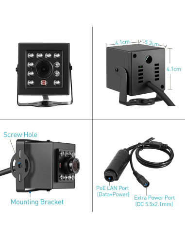 Cámara de Seguridad PoE 5MP REVODATA con Visión Nocturna