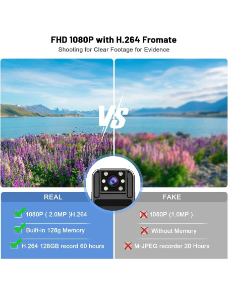 Cámara Corporal Kaysunlink H82 1080P FHD con Alarma y 128GB