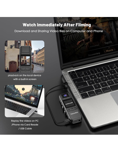 Cámara Corporal Kaysunlink H82 1080P FHD con Alarma y 128GB