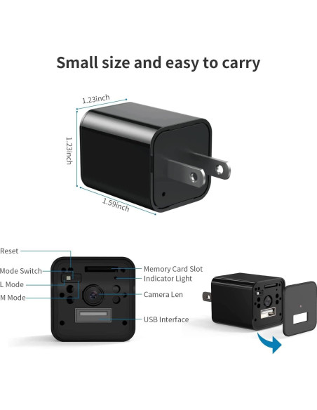 Cámara Oculta de Video 1080P Laboom con Detección de Movimiento