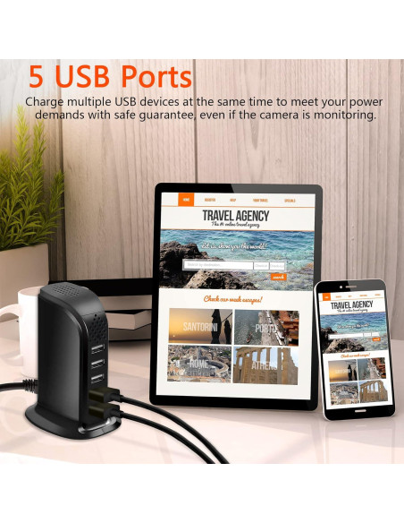 Cámara de Seguridad Inalámbrica HD 1080P isekurity con Cargador USB