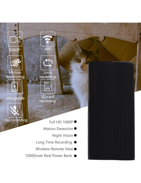 Cámara Nanny WiFi Inalámbrica 1080p con Cargador Portátil