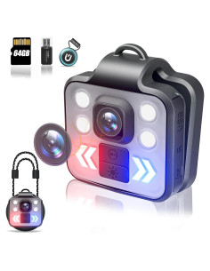 Cámara Corporal Ksadbossbo 1080P con Linterna y 64GB