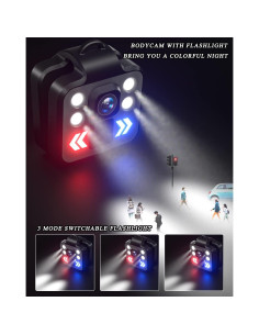 Cámara Corporal Ksadbossbo 1080P con Linterna y 64GB 2