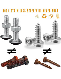 Tornillos Antirrobo HAOBO para Placas de Matrícula Acero Inoxidable 2