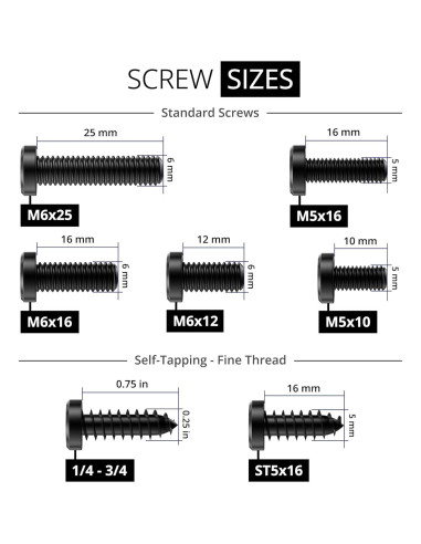 Kit de Tornillos Antirrobo Rightcar Solutions - Acero Inoxidable Negro