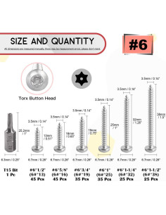 Kit de Tornillos Torx de Cabeza Redonda Hilitchi 210 Pcs 2