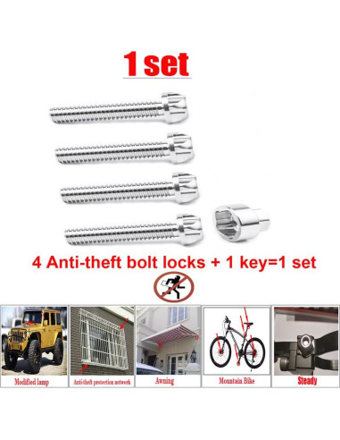 Tornillos de Seguridad M8 VOSANTU Acero Inoxidable 20mm Antirrobo