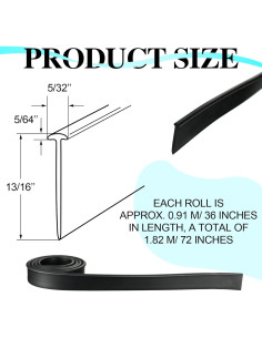 Sello Inferior de Puerta de Ducha Tondiamo 72 Pulgadas Negro 2