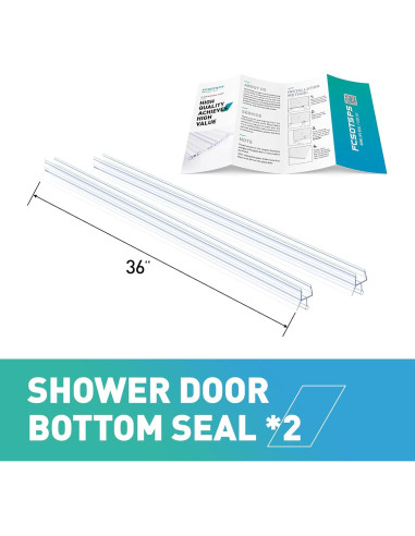 Sello Inferior de Puerta de Ducha FCSOTSPS 2PCS 11mm x 91cm