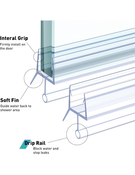 Sello Inferior de Puerta de Ducha FCSOTSPS 2PCS 11mm x 91cm