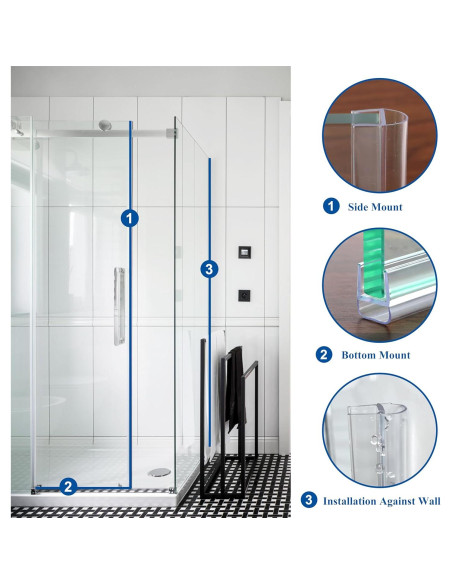 Tira de Sello para Puerta de Ducha Agbihtb 4PCS 99 cm Policarbonato