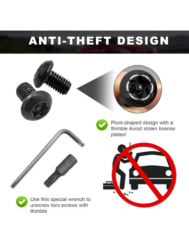 Juego de Tornillos Antirrobo Augeny M5 de Acero Inoxidable 0.8x8mm