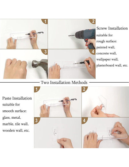 Estantes Acrílicos Flotantes WANLIAN 8" Sin Perforación - Paquete de 2