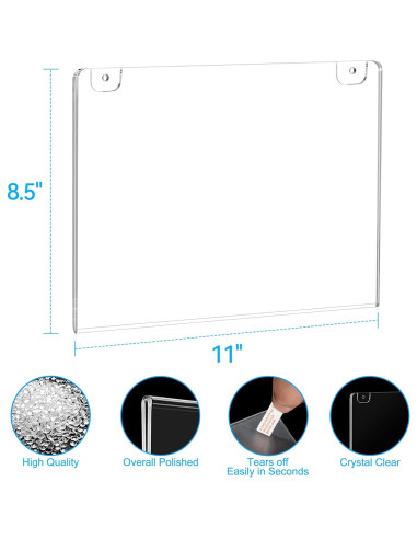 Soporte de Señal Acrílico EHWINE 8 Pack 28x21.6 cm Horizontal