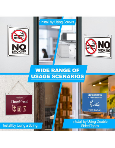 Soporte de Señal Acrílico EHWINE 8 Pack 28x21.6 cm Horizontal