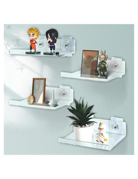 Estantes Acrílicos Flotantes DingCo 20x15 cm Paquete de 4