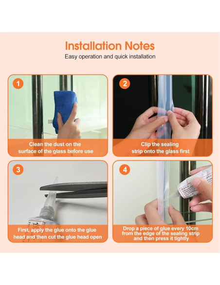 Tira de Sello para Puerta de Ducha Soezy 3m Silicona 6mm