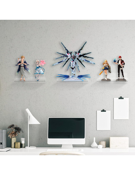 Estantes Acrílicos Flotantes DingCo 20x15 cm Paquete de 4