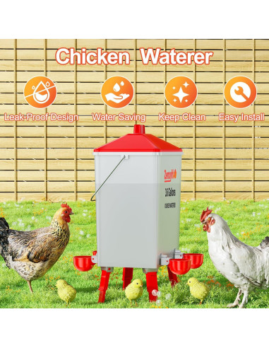 Cubo de Agua Automático ZenxyHoC 3.6 Galones para Pollos