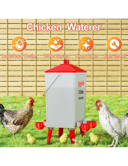Cubo de Agua Automático ZenxyHoC 3.6 Galones para Pollos