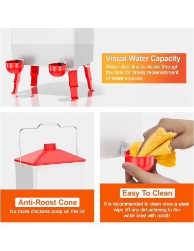 Cubo de Agua Automático ZenxyHoC 3.6 Galones para Pollos