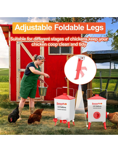 Cubo de Agua Automático ZenxyHoC 3.6 Galones para Pollos